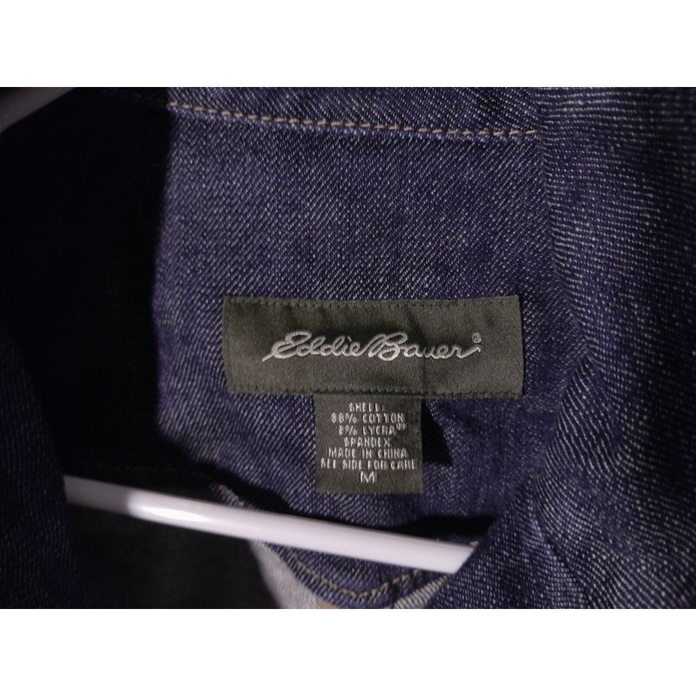 Eddie‎ Bauer Blazer Style Denim Jean Jacket Womens Medium Dark Wash - Picture 4 of 7